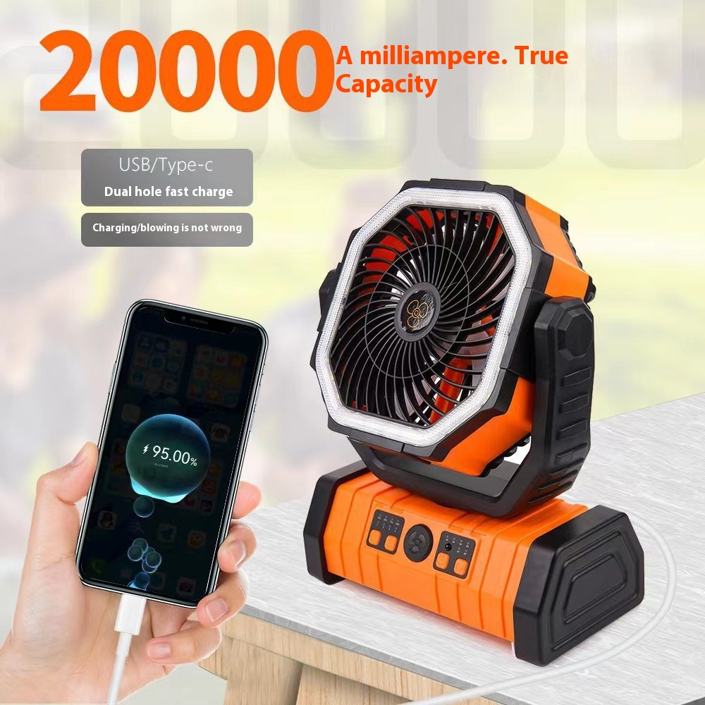 Outdoor Household Power Bank LED Light Camping Fan Karis Fashions
