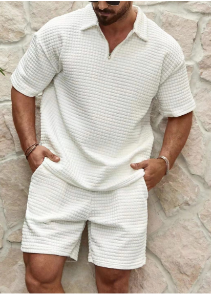 Roy™ Zomerset - Beige Men's Casual Waffle Set (One Set)