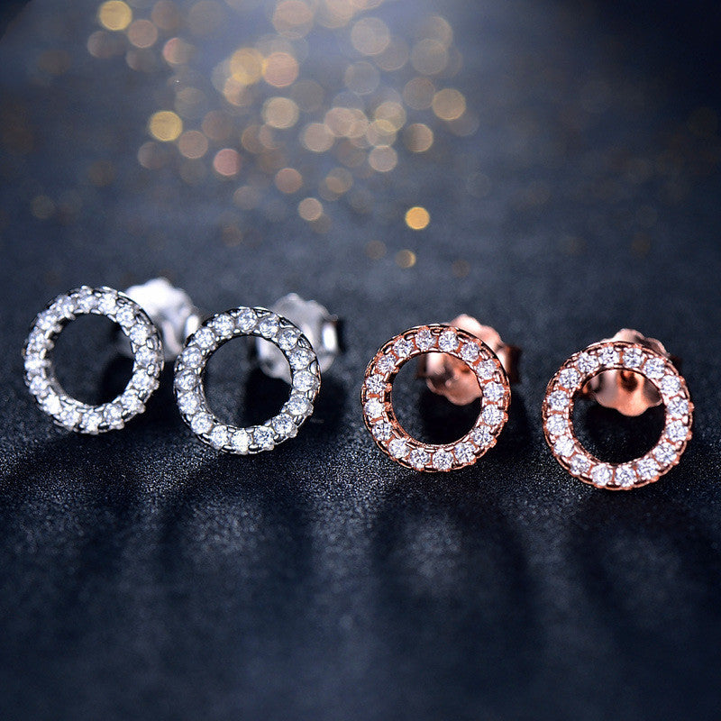 Minimalist S925 Silver Rose Gold Stud Earrings