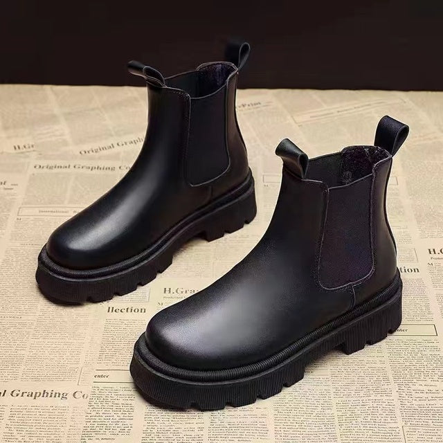 Women's Martin Short Boots - Thick-Soled British Style