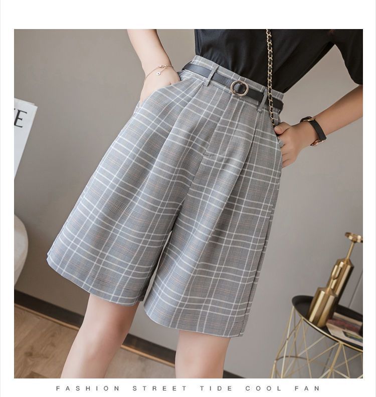 High Waist Loose Fit Women's Suit Shorts