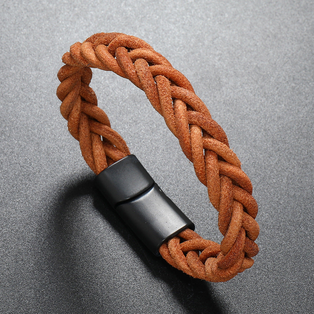 Men's Alloy Leather Cord Bracelet in Simple Fashion
