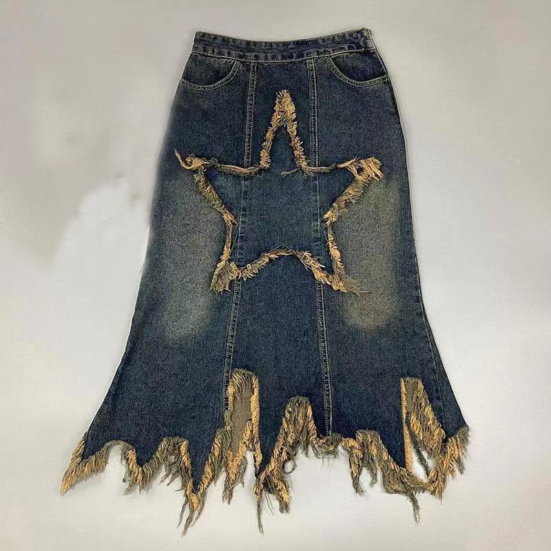 American Retro Women's High Waist Irregular Skirt