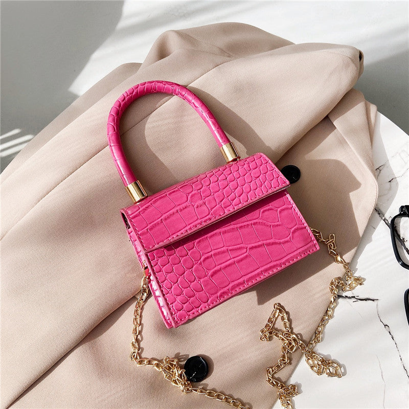 Ladies Small Square PU Chain Crossbody Bag