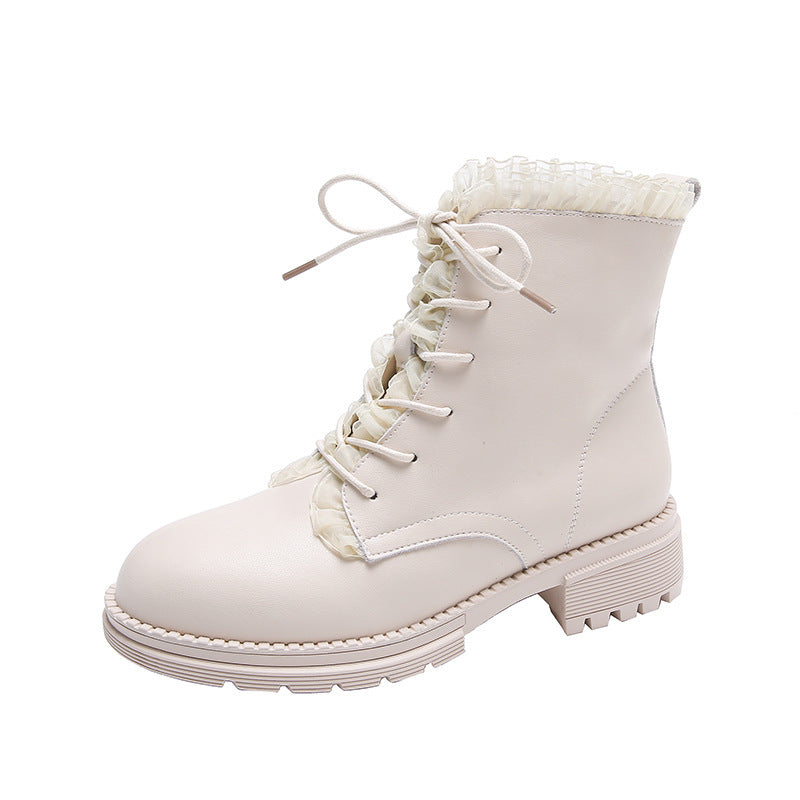 Women's Lace-up Platform Short Martin Boots Karis Fashions