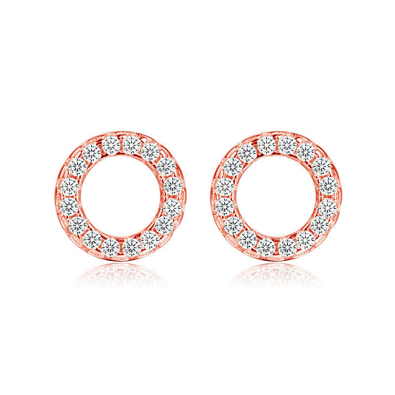 Minimalist S925 Silver Rose Gold Stud Earrings